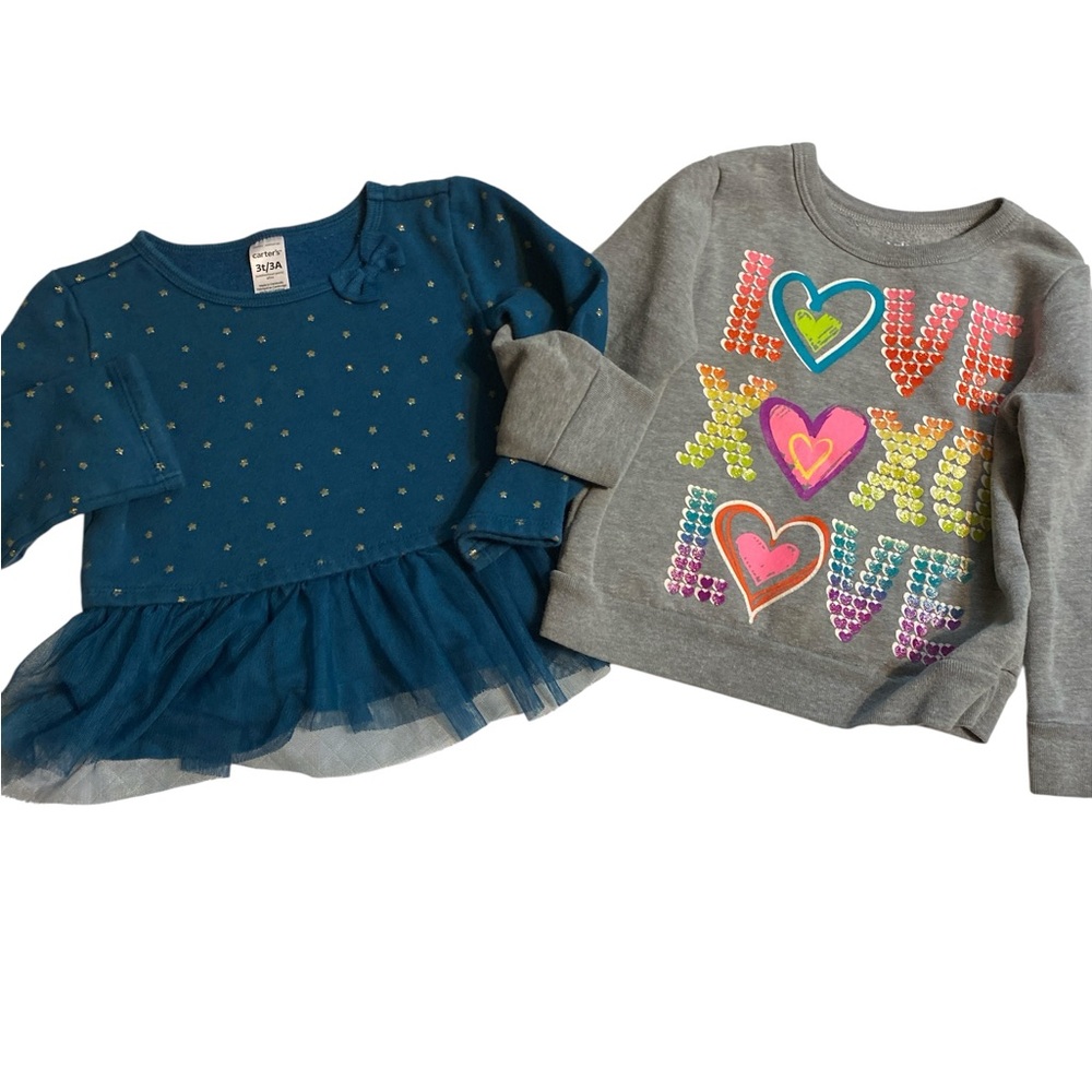 Garanimals Teal and Gray Sweatshirt Set girls 3T
